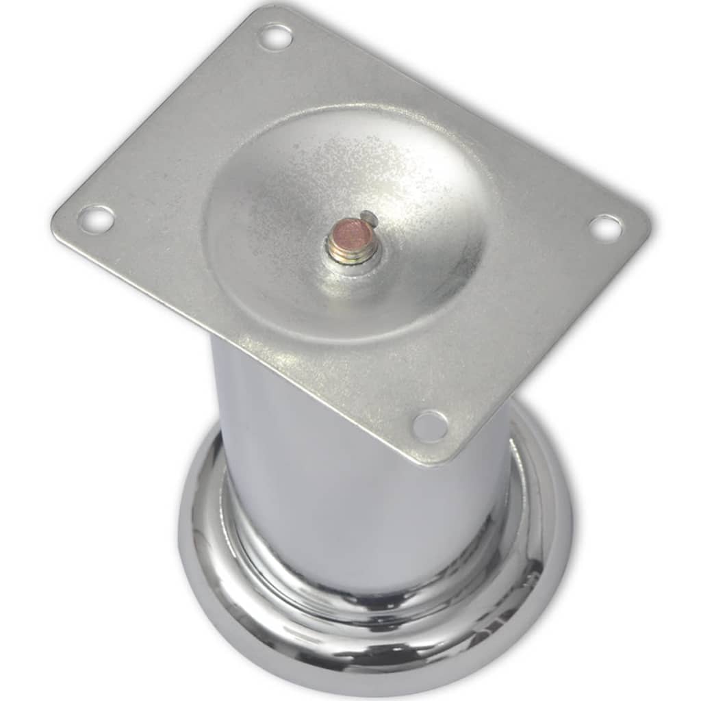 Bankpoten Rond Chroom 4 St