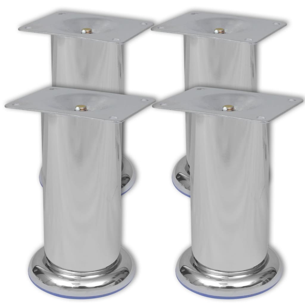 Bankpoten Rond Chroom 4 St