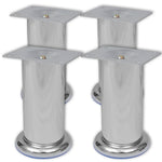 Bankpoten Rond Chroom 4 St