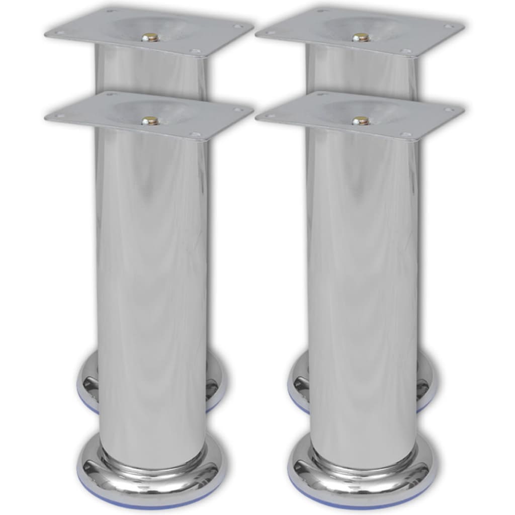 Bankpoten Rond Chroom 4 St