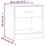 Nachtkastje Met Lade Eikenkleur 2 St