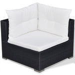 5-Delige Loungeset Met Kussens Poly Rattan Zwart