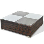 6-Delige Loungeset Met Kussens Poly Rattan Bruin