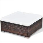 6-Delige Loungeset Met Kussens Poly Rattan Bruin