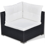 6-Delige Loungeset Met Kussens Poly Rattan Zwart