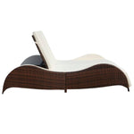 Ligbed Tweepersoons Met Kussen Poly Rattan