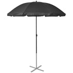 Ligbedden Met Parasol Aluminium Zwart