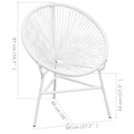 Tuinmaanstoel Poly Rattan Wit