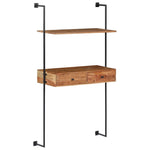 Wandbureau 90X40X170 Cm Massief Acaciahout Groen