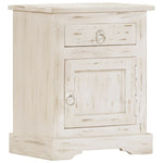 Nachtkastje 40X30X50 Cm Massief Mangohout Wit