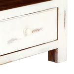 Tv-Meubel 120X30X40 Cm Massief Acaciahout Wit