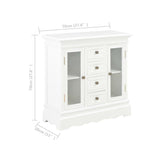 Dressoir 70X28X70 Cm Massief Grenenhout Wit