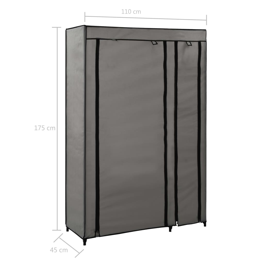 Kledingkasten Opvouwbaar 2 St 110X45X175 Cm Stof