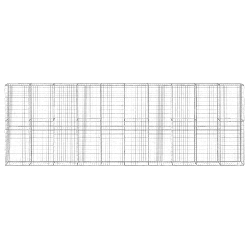 Schanskorfmuur Met Deksels Gegalvaniseerd Staal