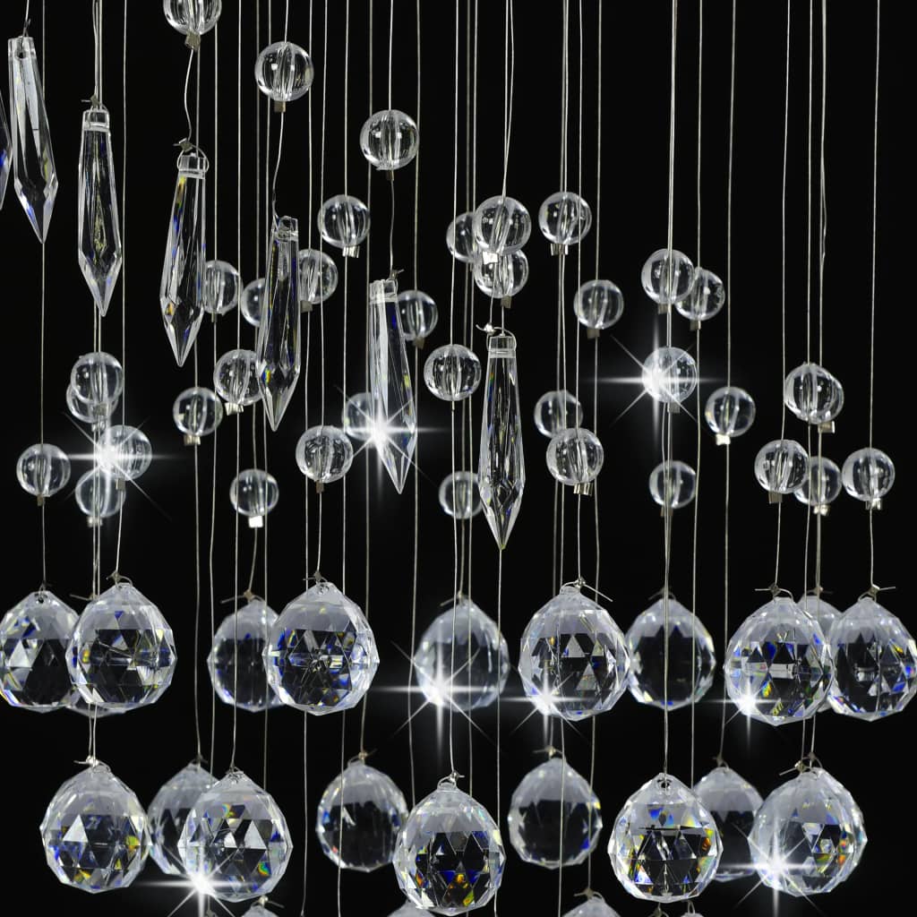 Plafondlamp Met Kristallen Kralen Spiraal G9 Zilverkleurig