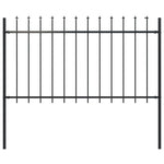 Tuinhek Met Speren Bovenkant 1,7X0,8 M Staal Zwart