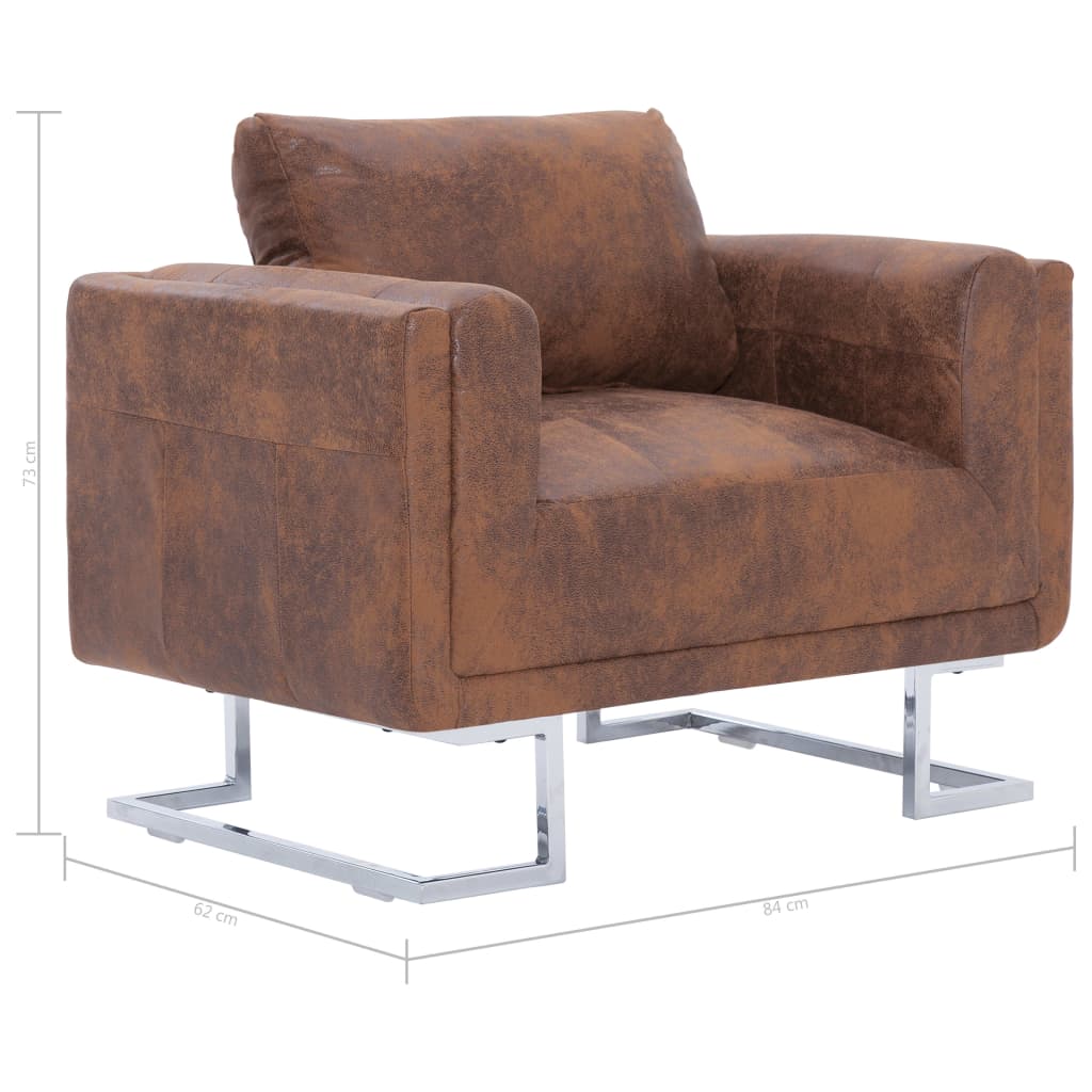 Fauteuil Kubus Kunstsuède