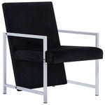 Fauteuil Met Chromen Poten Fluweel