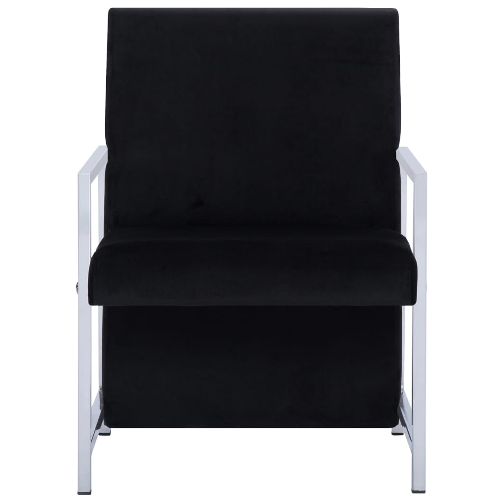 Fauteuil Met Chromen Poten Fluweel