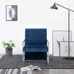 Fauteuil Met Chromen Poten Fluweel