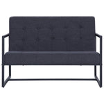 Tweezitsbank Met Armleuningen Staal En Stof