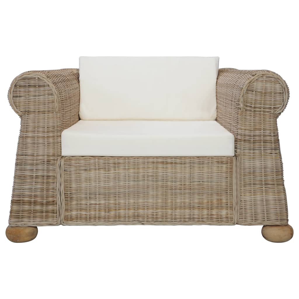 Fauteuil Met Kussens Natuurlijk Rattan Roze