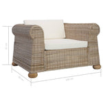 Fauteuil Met Kussens Natuurlijk Rattan Roze