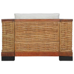 Fauteuil Met Kussens Natuurlijk Rattan Bruin Blauw