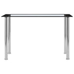 Eettafel 120X60X75 Cm Gehard Glas Zwart En Transparant