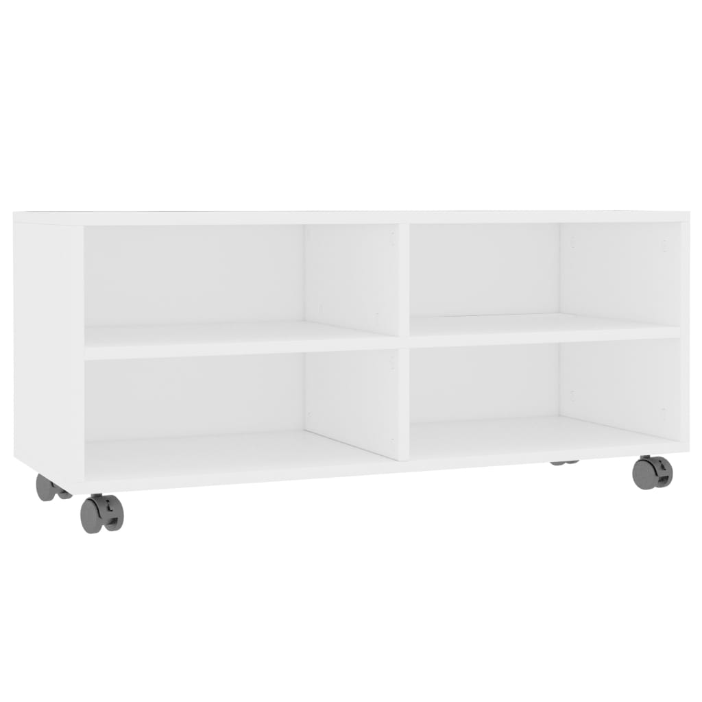 Tv-Meubel Met Wieltjes 90X35X35 Cm Bewerkt Hout