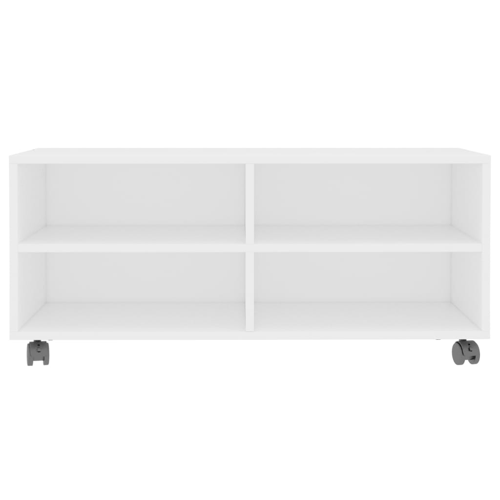Tv-Meubel Met Wieltjes 90X35X35 Cm Bewerkt Hout