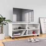 Tv-Meubel Met Wieltjes 90X35X35 Cm Bewerkt Hout