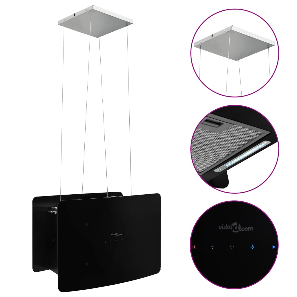 Afzuigkap Hangend Met Aanraaksensor Lcd Gehard Glas