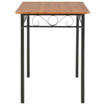 5-Delige Eethoek Mdf En Staal Bruin