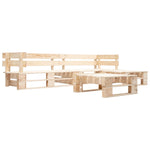 -Delige Loungeset Pallet Hout