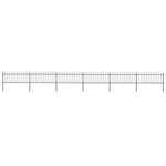 Tuinhek Met Speren Bovenkant 1,7X0,8 M Staal Zwart