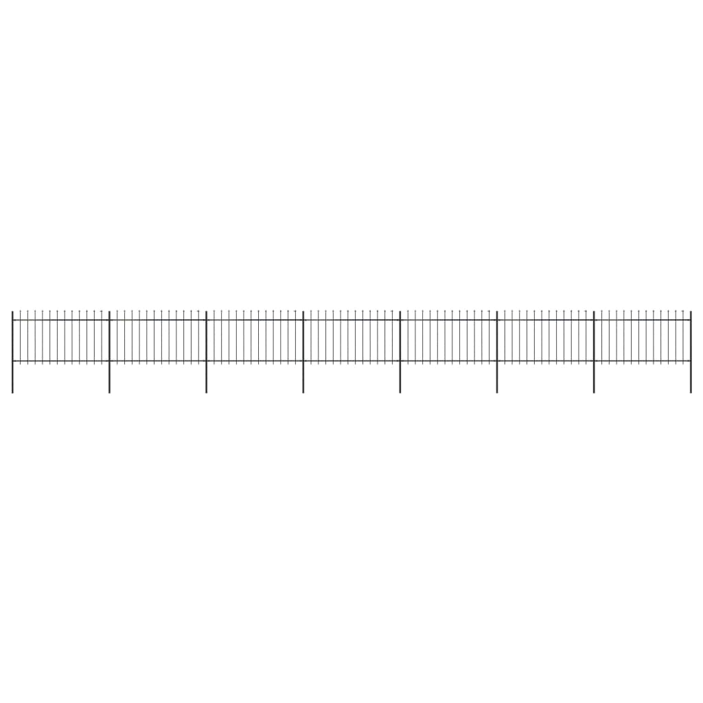 Tuinhek Met Speren Bovenkant 1,7X0,8 M Staal Zwart