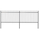 Tuinhek Met Speren Bovenkant 1,7X0,8 M Staal Zwart