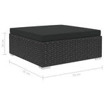 8-Delige Loungeset Met Kussens Poly Rattan Zwart