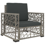 6-Delige Loungeset Met Kussens Poly Rattan Grijs