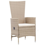 -Delige Tuinset Met Kussens Poly Rattan Beige