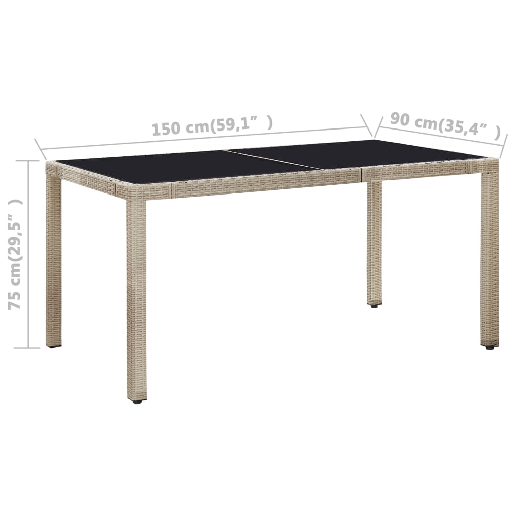 -Delige Tuinset Met Kussens Poly Rattan Beige