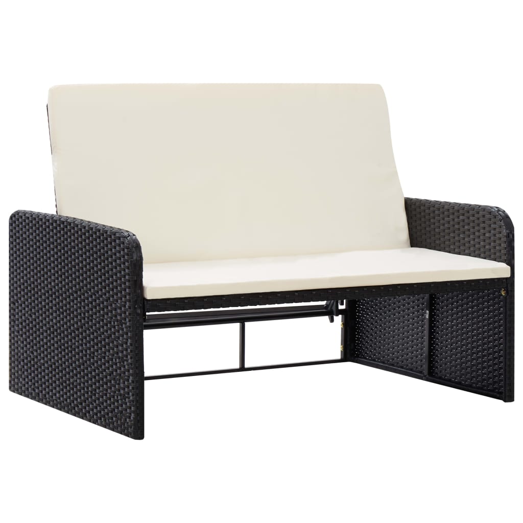 -Delige Loungeset Met Kussens Poly Rattan