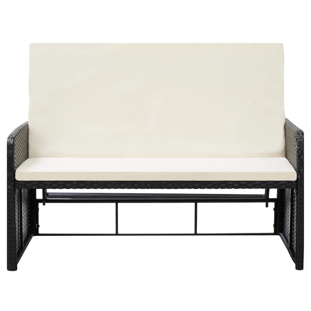 -Delige Loungeset Met Kussens Poly Rattan