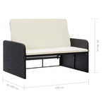 -Delige Loungeset Met Kussens Poly Rattan