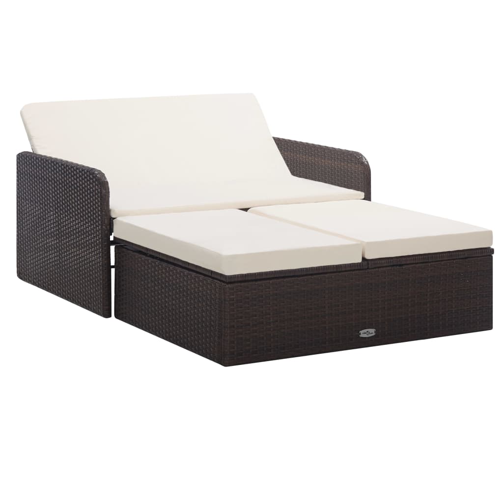 -Delige Loungeset Met Kussens Poly Rattan