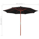 Parasol Met Houten Paal 300X258 Cm