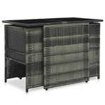 3-Delige Bistroset Met Kussens Poly Rattan Grijs