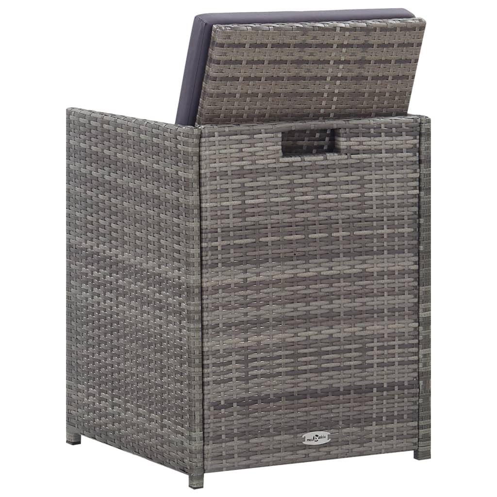 3-Delige Tuinset Poly Rattan En Acaciahout Antraciet