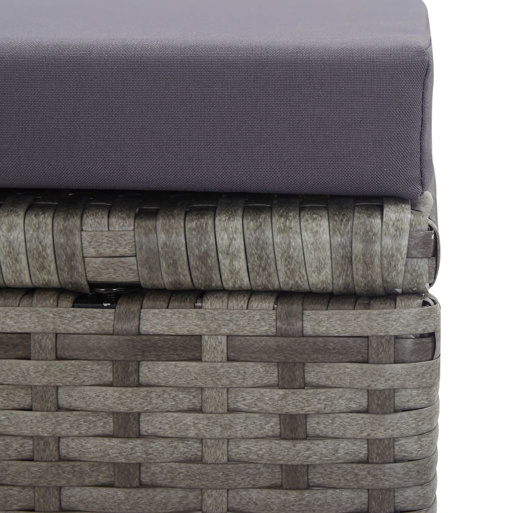 3-Delige Tuinset Poly Rattan En Acaciahout Antraciet